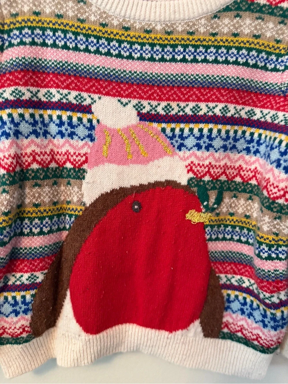 Mini Boden Holiday Robin Knit Sweater